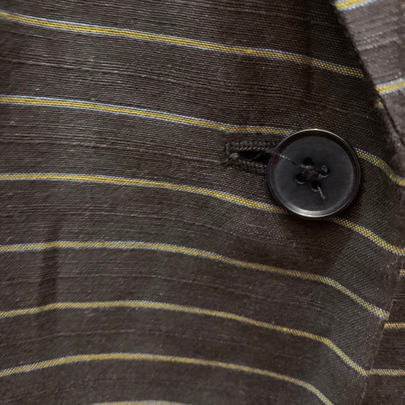 Ann Taylor Blazer 2P Linen Black with White Stripes Like NEW - Picture 6 of 7